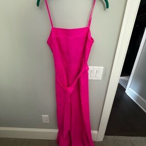 J. Crew Vibrant Pink Strapless Jumpsuit